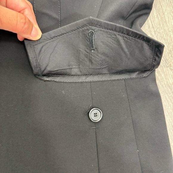 AKRIS Punto Wool Blend Blazer Jacket Suiting Size 6 Black Hook Front Vintage - Picture 4 of 15